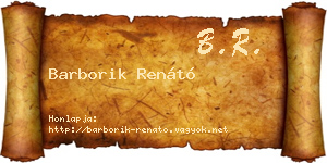 Barborik Renátó névjegykártya